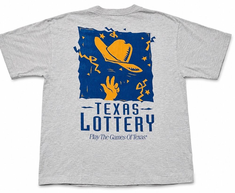 Vtg 90s Texas Lottery T Shirt Mens L Play The Games Of Texas Delta Pro Weight